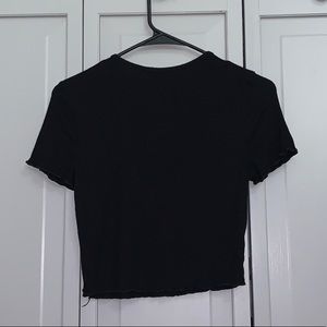 Black brandy lettuce cut shirt.